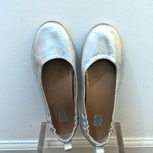 FitFlop Allegro Ballet Flats Shoes in Silver Metallic Womens 5 UK 3